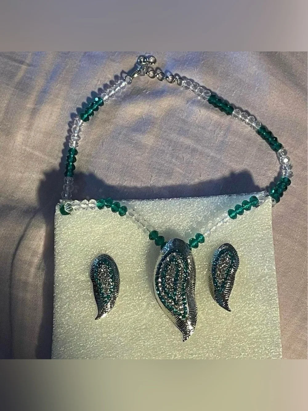 Indian paisley design jewelry necklace and earrings set bought from India!